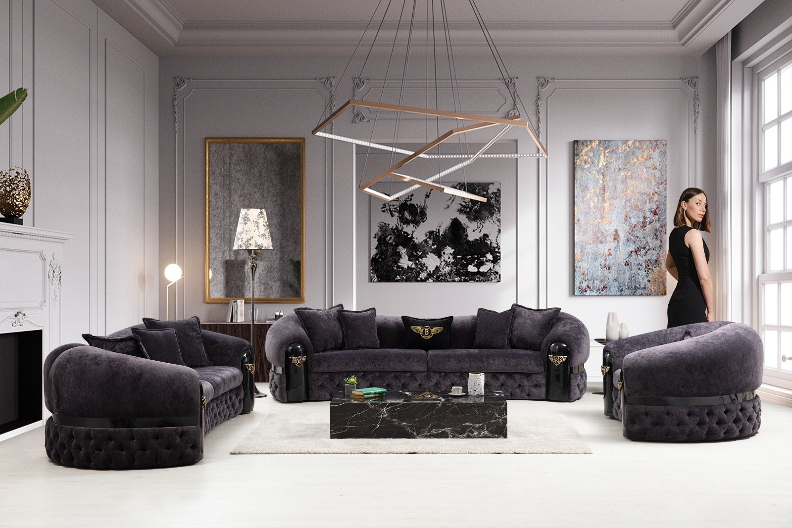 Ensemble fauteuil salon (2 grands et 1 petit) Ensemble fauteuil salon (2 grands et 1 petit)